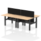Rayleigh Back-to-Back 4 Person Scalloped Height Adjustable Bench Desk